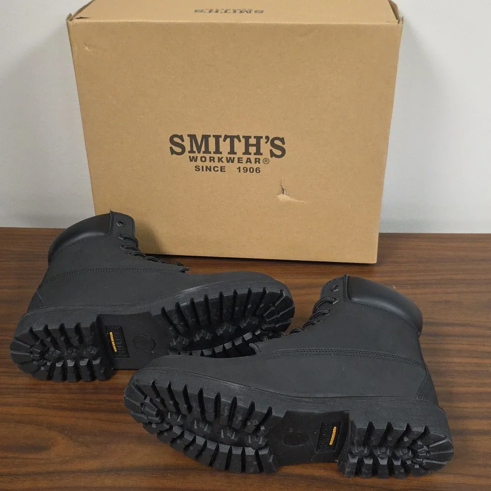 Smith Workwear Black Leather Boots Men's Size 8.5 SM10011 001